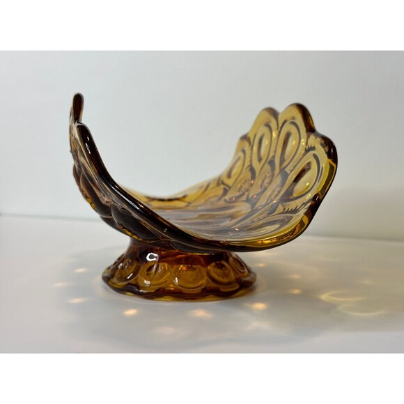 Amber Banana Boat L.E. Smith Moon and Star | Glass MCM Mid Century Kitchen Decor - Picture 7 of 7